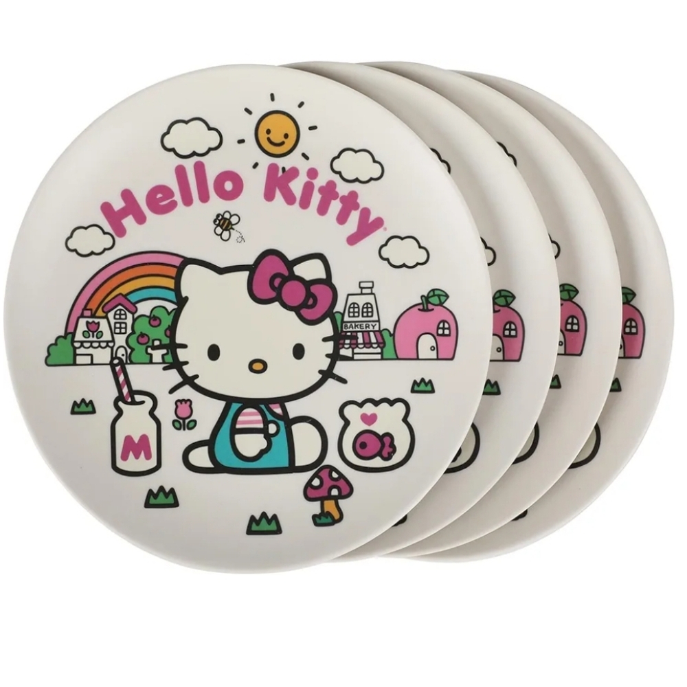 Hello Kitty Bamboo Plates Set